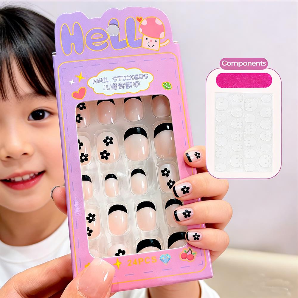 Nail Art Press On - 24 Uñas Postizas Infantiles con Diseño