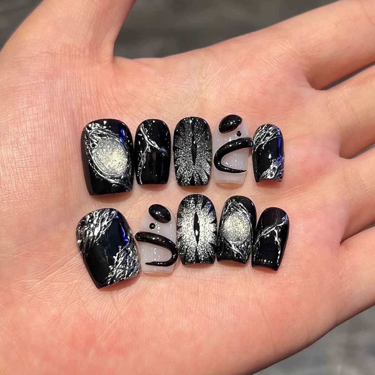 Nail Art Glossy - 10 Uds. De uñas postizas de