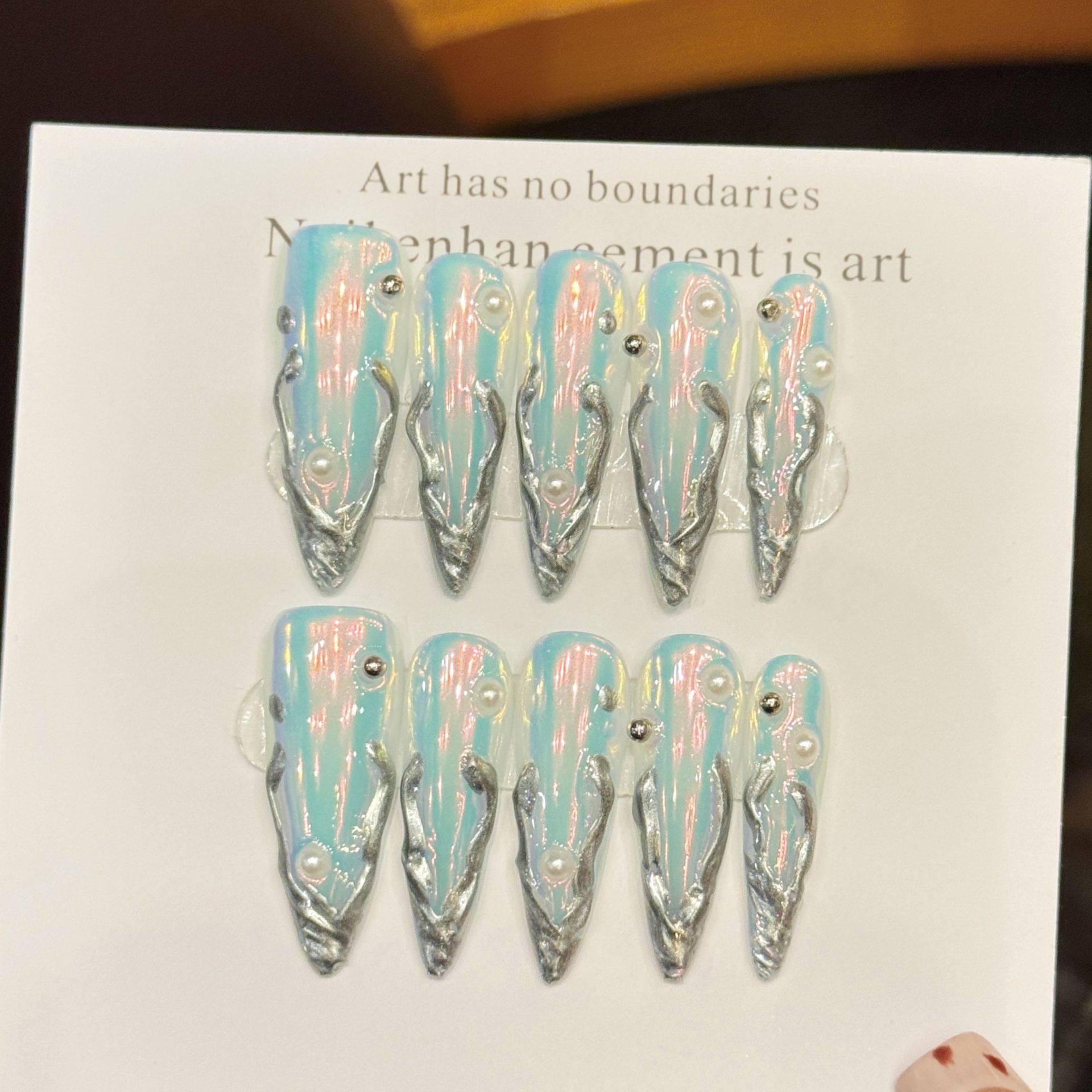Nail Art Press On - 10 Uds. De uñas postizas de