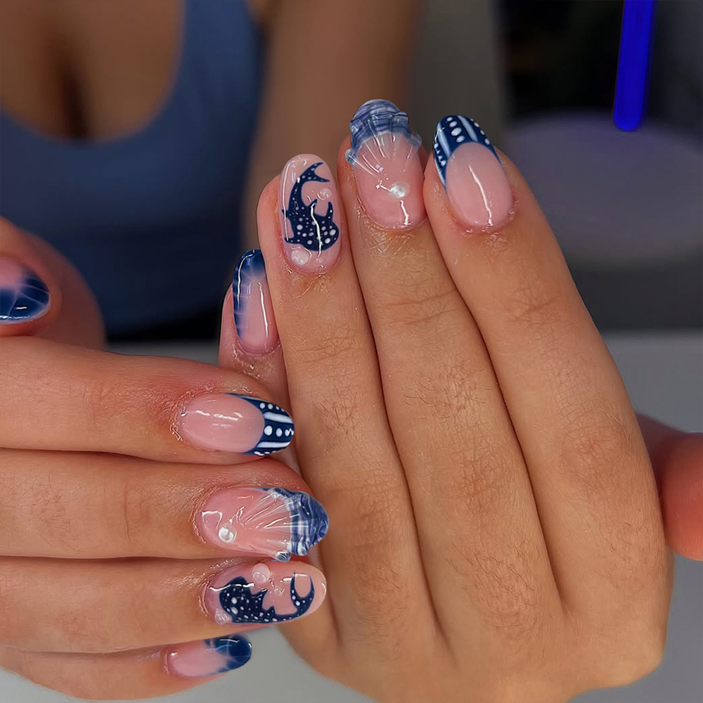 Nail Art Press On - 24 piezas de uñas de gel
