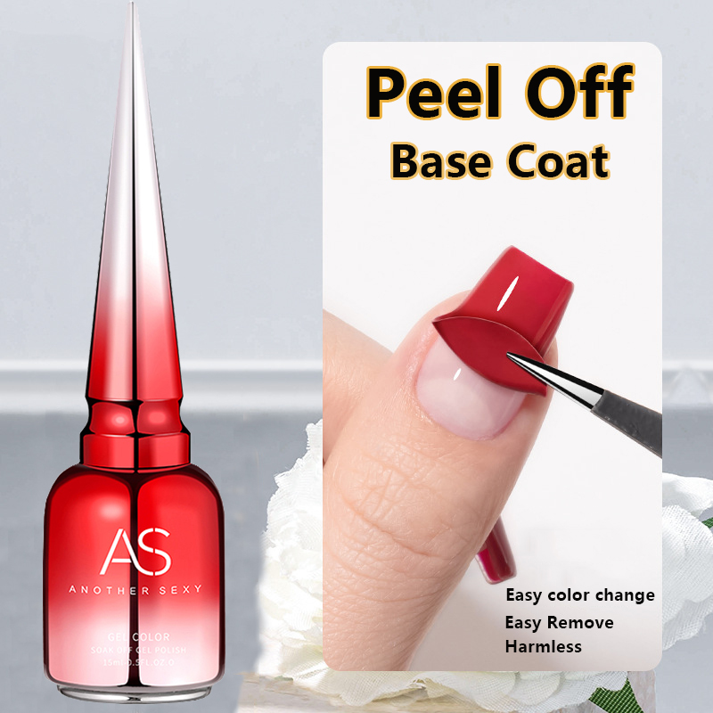 Peel Off Base Coat - AS 15ml Gel Base despegable de