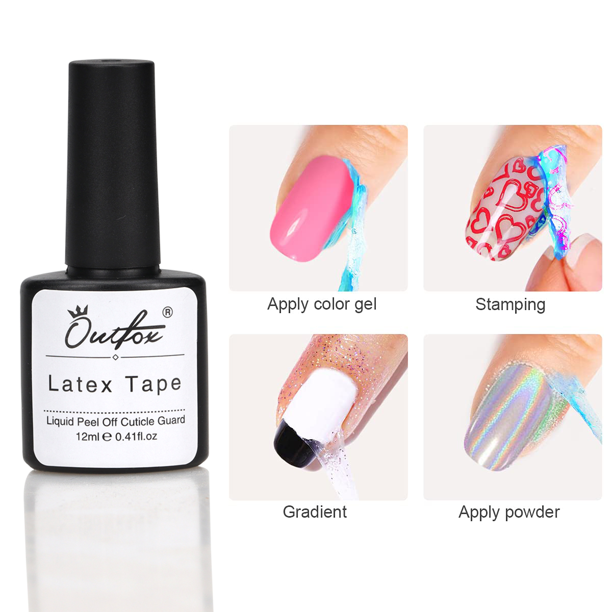 Peel Off Base Coat - 12ML Líquido protector de uñas despegable,