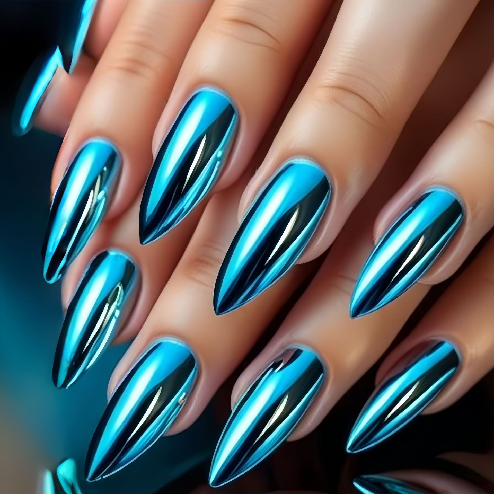 Nail Art Glossy - Uñas postizas medianas para mujeres y