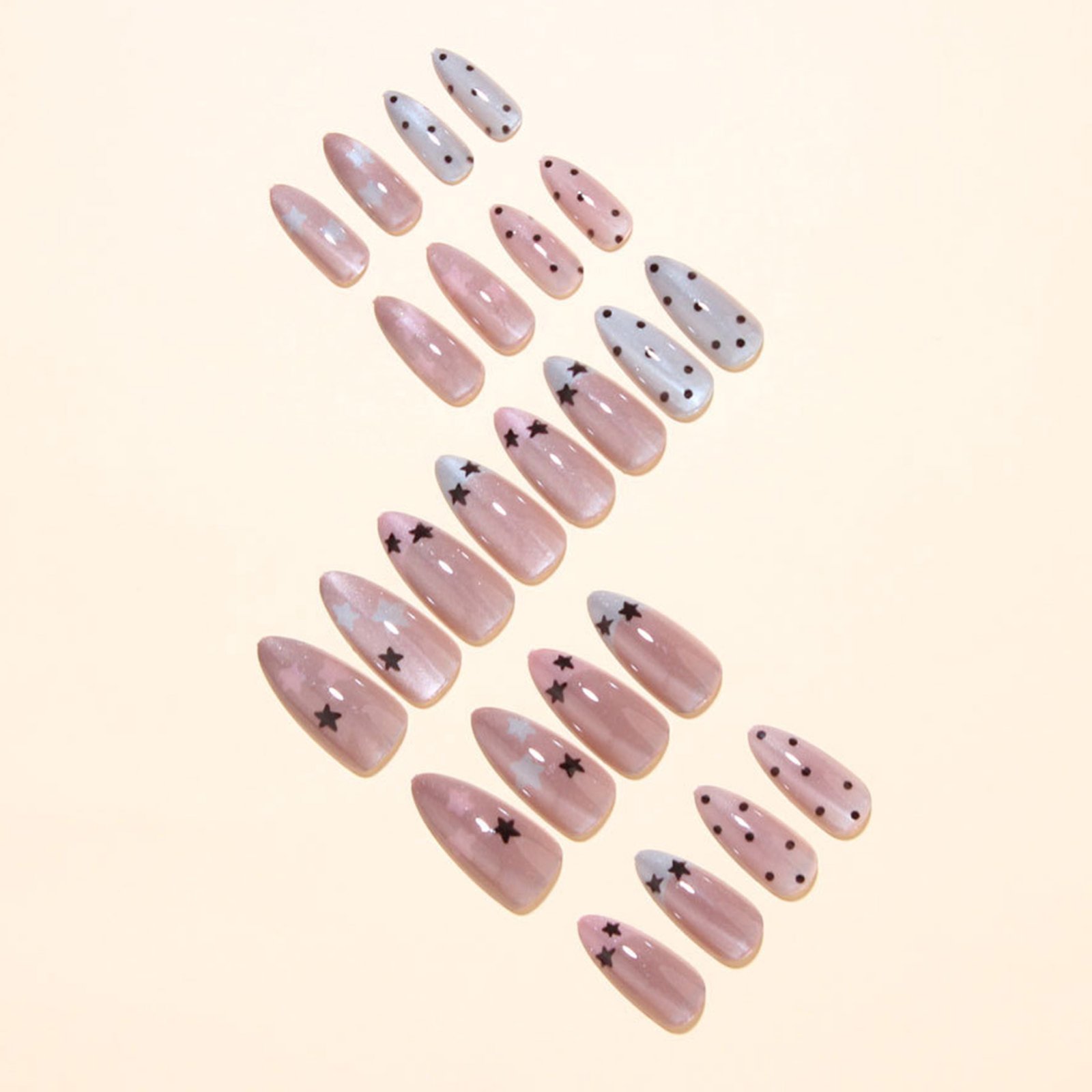 Nail Art Glossy - Uñas postizas color rosa nude con