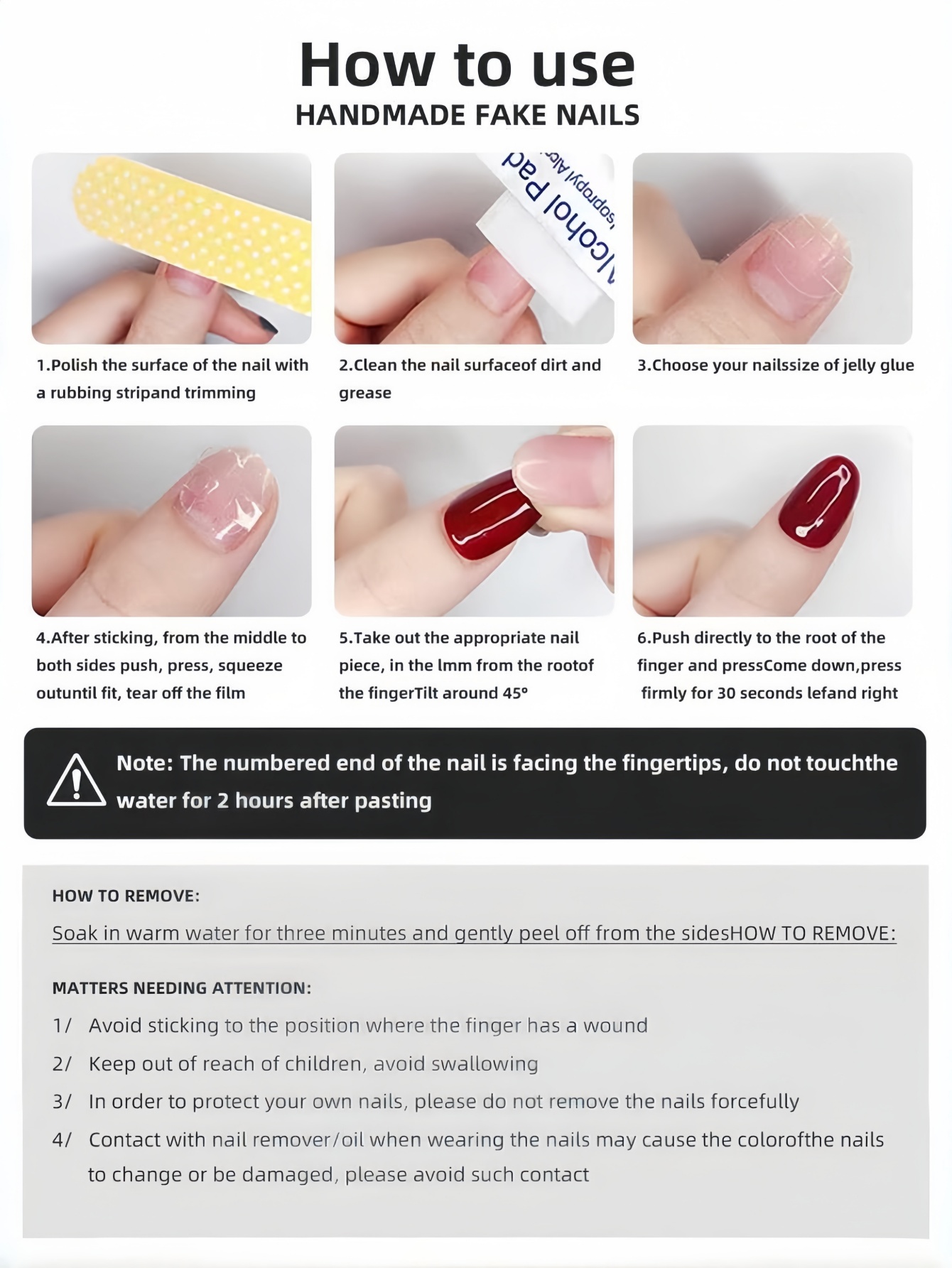 Juego de 10 piezas de uñas pos - Nail Art Press On reseña y precio