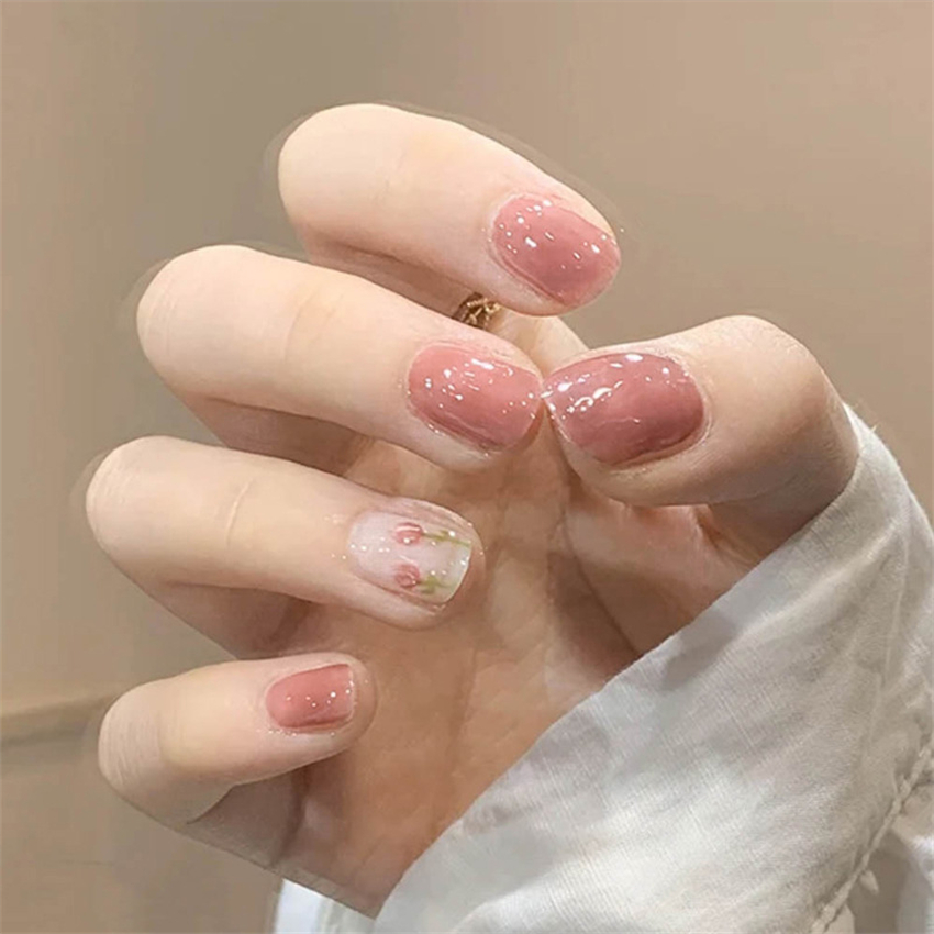 24 Uds. De uñas postizas corta - Nail Art Glossy reseña y precio