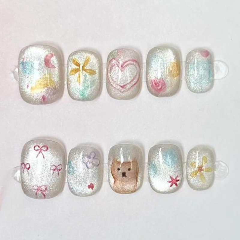 10 Uds. De uñas postizas redon - Nail Art Glossy reseña y precio