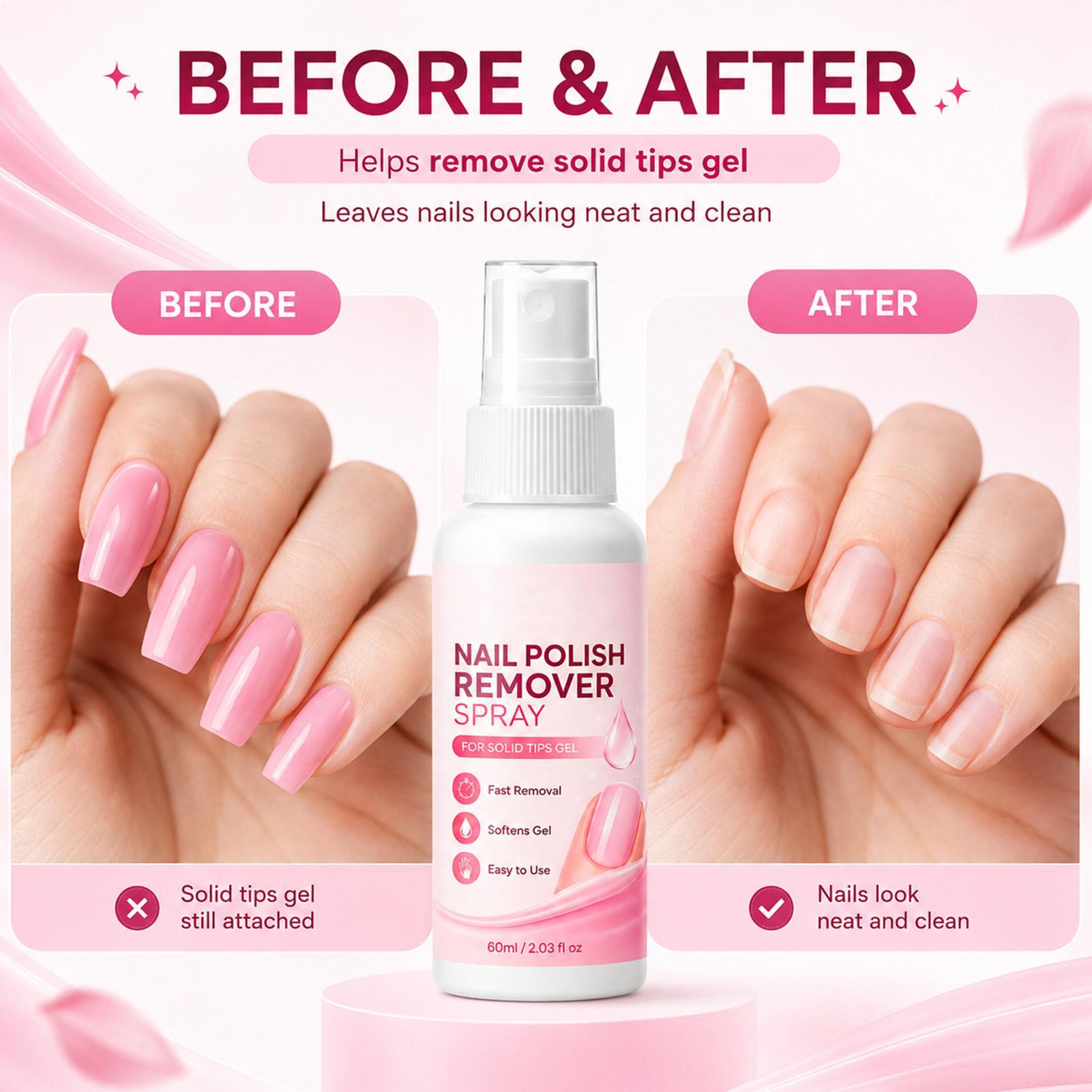 Spray removedor de uñas de 60m - Nail Art Press On reseña y precio