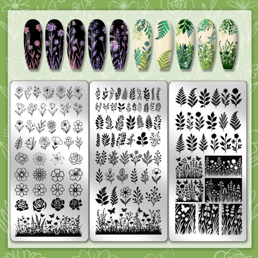 Placas de estampado de hojas y - Nail Art Inspo reseña y precio