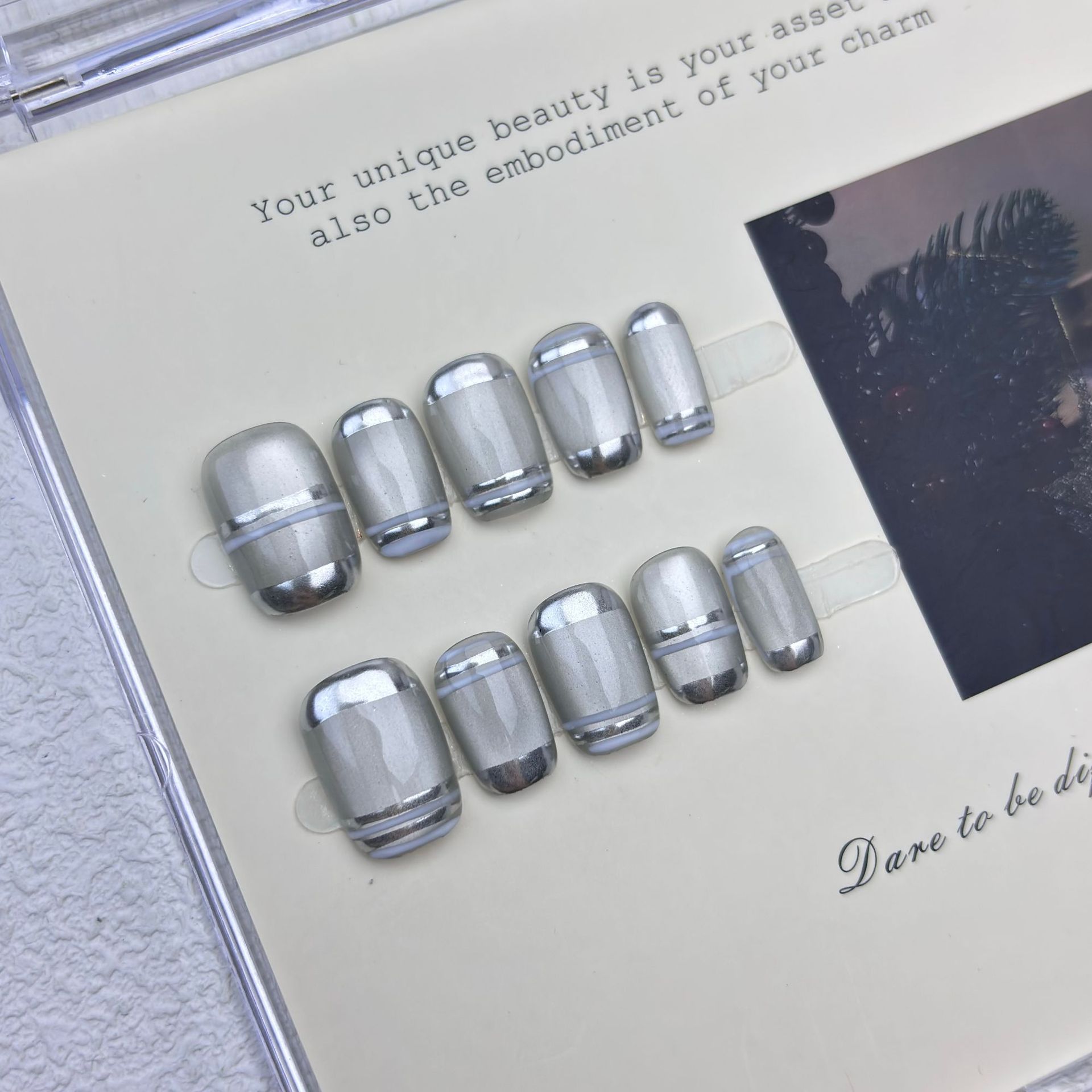10 Uñas Postizas Aurora Chrome - Nail Art Glossy reseña y precio