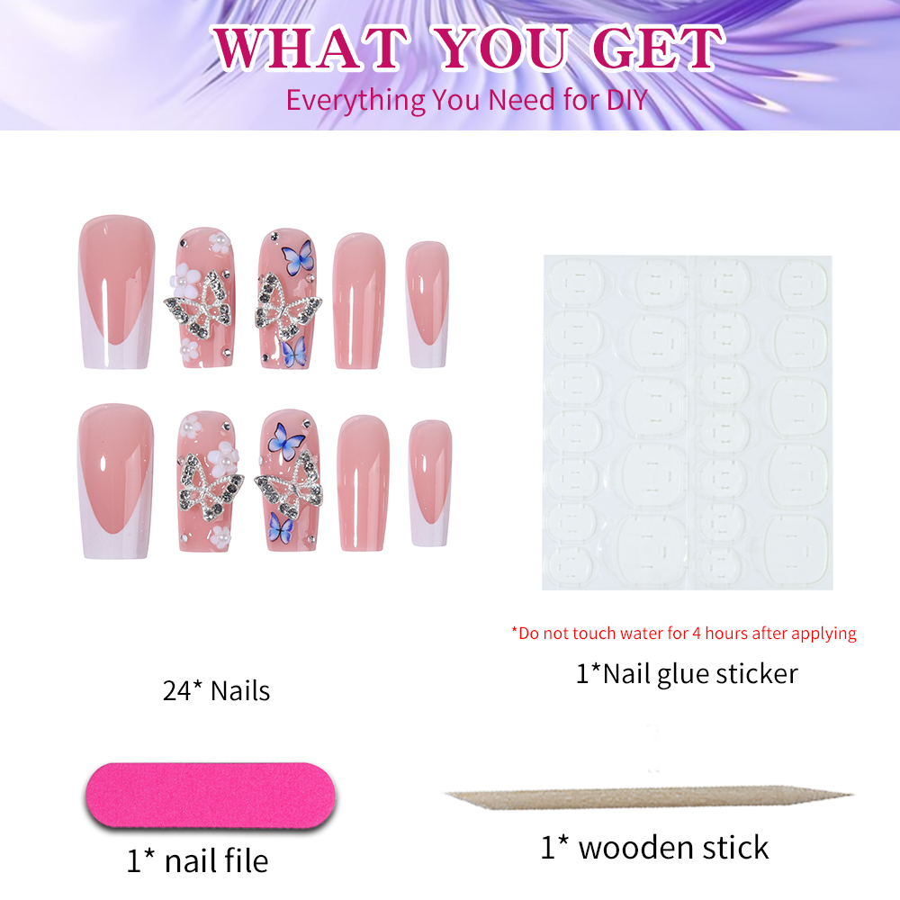 Get Glamorous with, 24 Uds. De - Nail Art Press On reseña y precio
