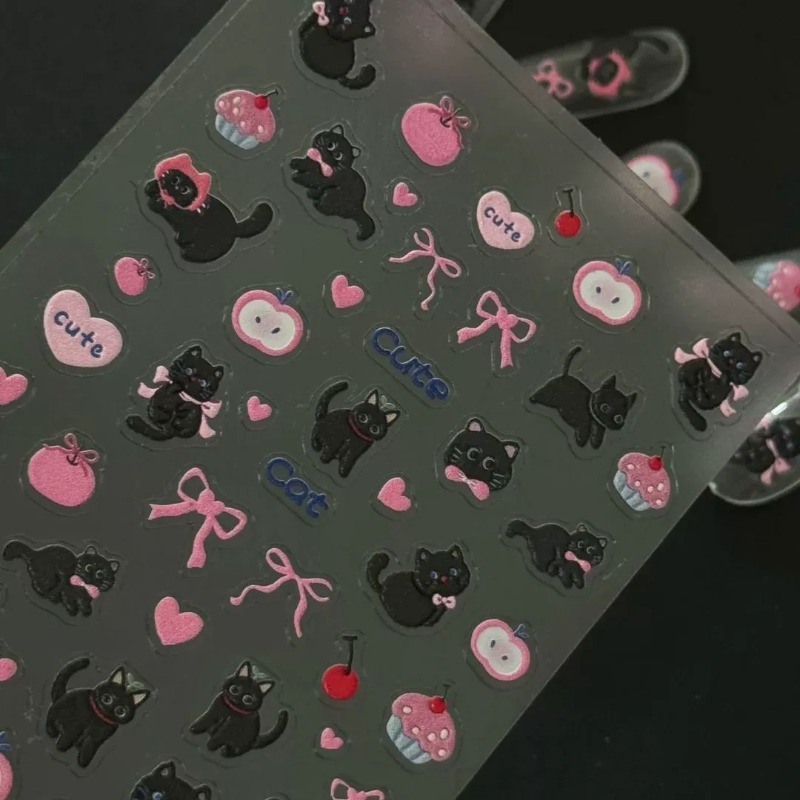 Adhesivo 3D con diseño de gato - Nail Art Vintage reseña y precio