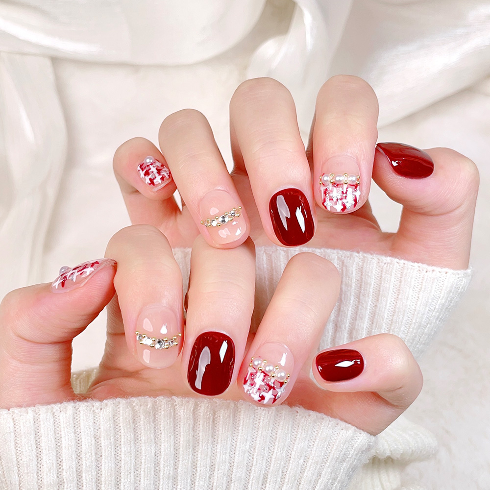 Kit de 10 Uñas Postizas Cortas - Nail Art Press On reseña y precio
