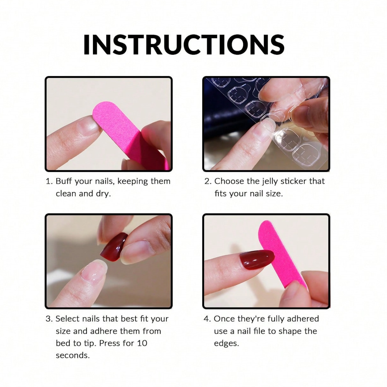10 Uñas Postizas Cortas Cuadra - Nail Art Inspo reseña y precio
