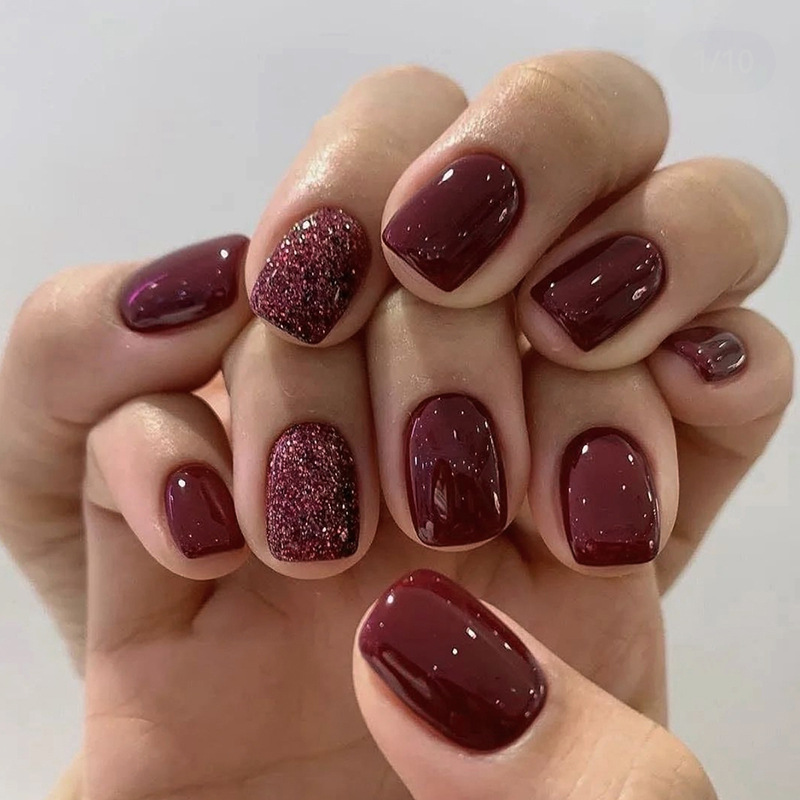 24 Uds. De uñas postizas redon - Nail Art Glossy reseña y precio